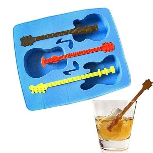 1 Pack Silicone Ice Tray Guitar Shape Mould for Kitchen Tools/Chocolate/ice Mold