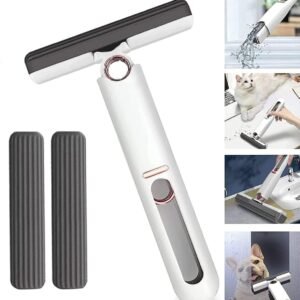 Mini Mop for Kitchen with 2 Sponges Portable Mini Mop Self Squeeze Strong Absorbent Magic Wiper for Kitchen Small Sponge Mop Self Squeezing Wet & Dry Use for Bathroom Wall Glass Car Table Home