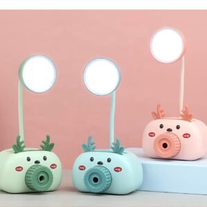 Pencil Cutting 4 In One Kids LED Table Lamp Usb Rechargeable Study Desk Light With Pen Barrel For Children, Kids, Baby Room D?cor Lamp (Multicolor, Cool White Light)