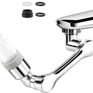 Swivel Faucet Aerator Rotatable Multi-Functional Extension Faucet, Faucet Extender for Taps, Tap Extender for Kitchen Sink with 2 Modes Splash Extension Faucet Filter