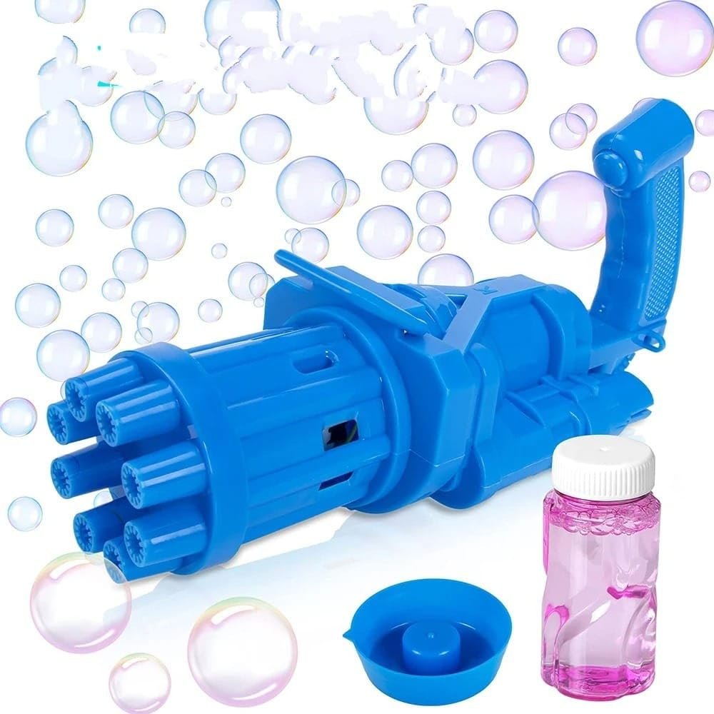 8 Hole Bubble Maker Gatling Bubble Gun Machine Toy for Kids with Bubble Solution Indoor and Outdoor Toddlers Bubble Launcher Machine for Girls and Boys - Multicolor (Color As Per Stock)