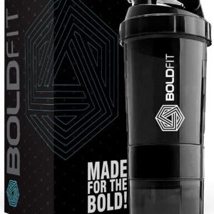 Spider Gym Shaker Bottle, Shakers for Protein Shake with 2 Storage Compartment Gym protein shaker for workout (High Density Polyethylene, Pack of 1, Black)