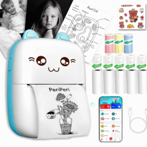 Portable Mini Wireless Thermal Printer with App Control | Inkless Sticker, Label & Photo Printer for Notes, Cards & Bookmarks